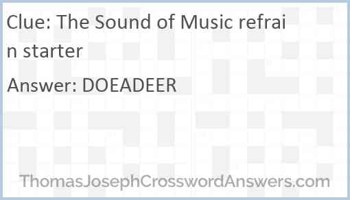The Sound of Music refrain starter Answer