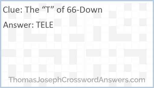 The “T” of 66-Down Answer