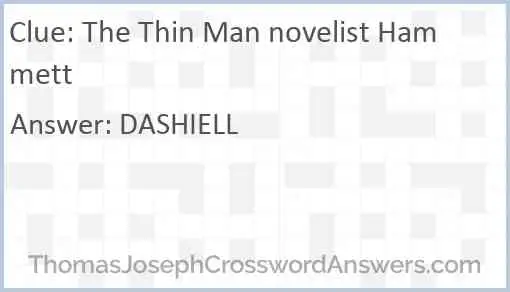 The Thin Man novelist Hammett Answer