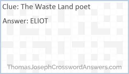 “The Waste Land” poet Answer