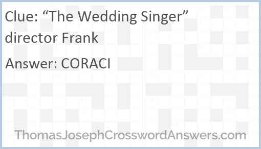 “The Wedding Singer” director Frank Answer