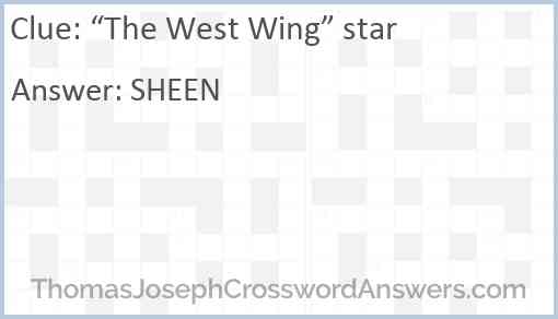 “The West Wing” star Answer