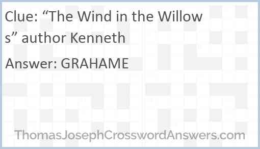 “The Wind in the Willows” author Kenneth Answer