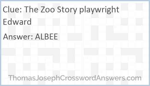 The Zoo Story playwright Edward Answer