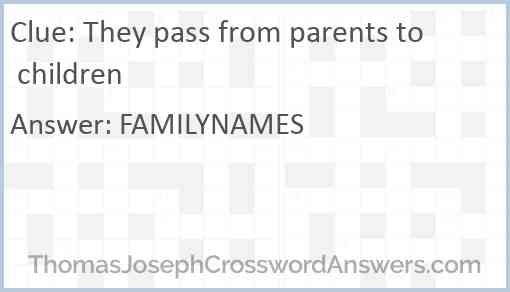 They pass from parents to children Answer