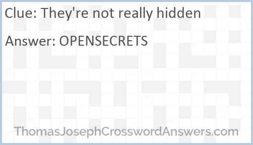 They're not really hidden Answer
