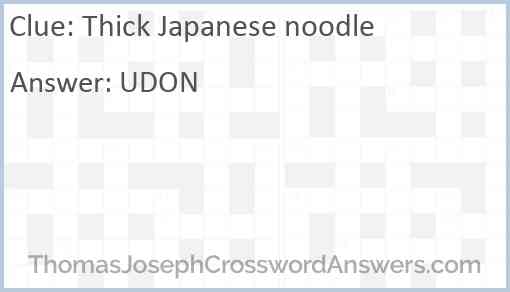 Thick Japanese noodle Answer