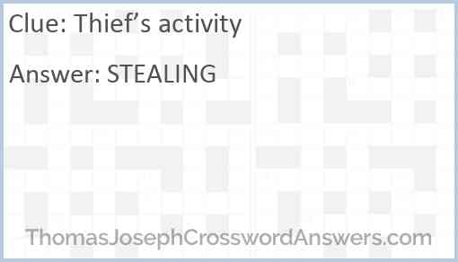 Thief’s activity Answer