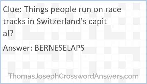 Things people run on racetracks in Switzerland’s capital? Answer