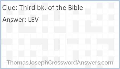 Third bk. of the Bible Answer