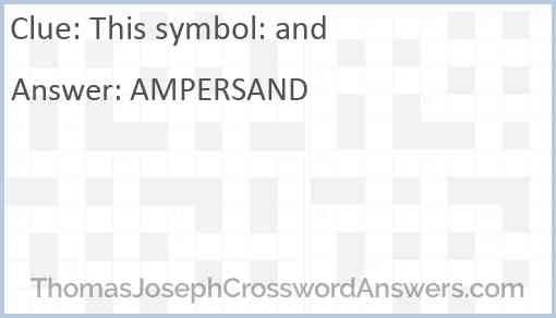 This symbol: and Answer