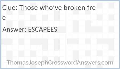 Those who’ve broken free Answer