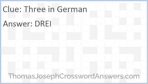 Three in German Answer