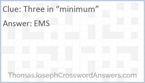 Three in “minimum” Answer