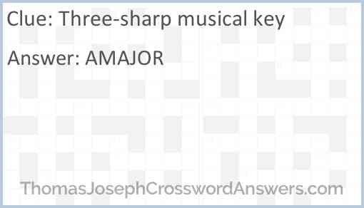 Three-sharp musical key Answer