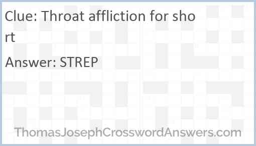 Throat affliction for short Answer