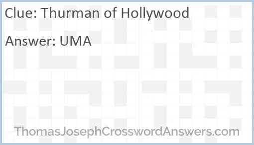Thurman of Hollywood Answer
