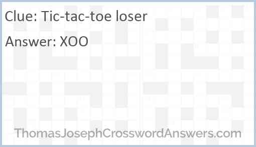 Tic-tac-toe loser Answer