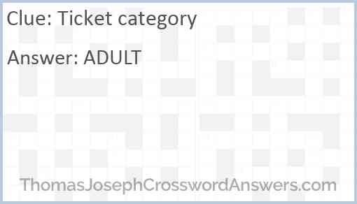 Ticket category Answer