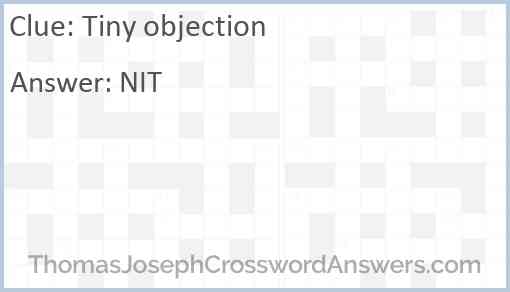 Tiny objection Answer