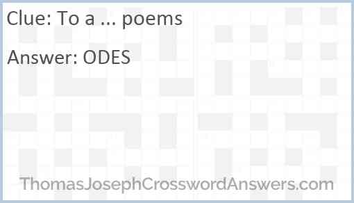 To a ... poems Answer