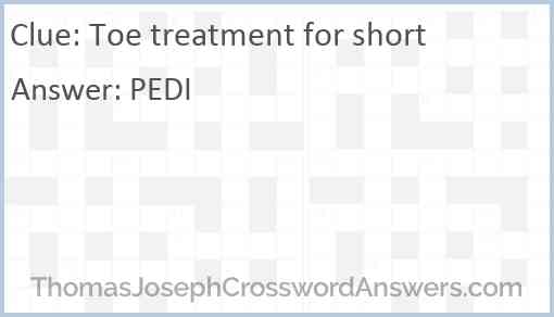 Toe treatment for short Answer