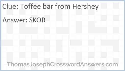 Toffee bar from Hershey Answer