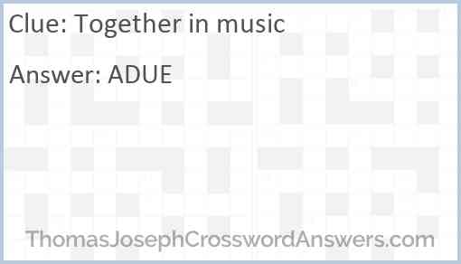 Together in music Answer