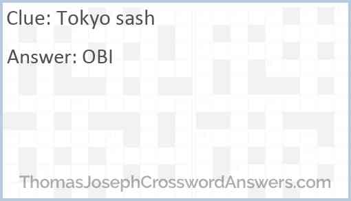 Tokyo sash Answer