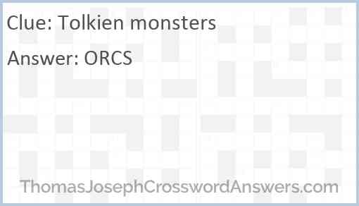 Tolkien monsters Answer