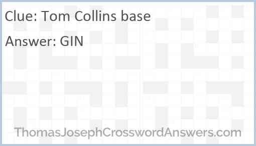 Tom Collins base Answer