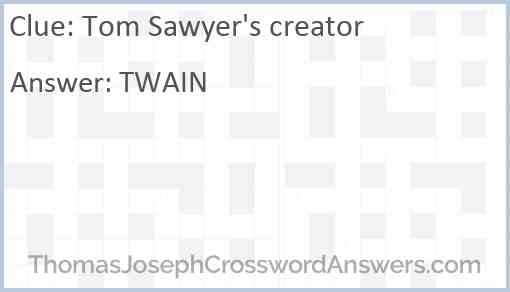 Tom Sawyer’s creator Answer