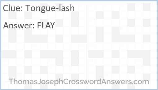 Tongue-lash Answer