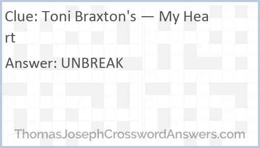 Toni Braxton's — My Heart Answer