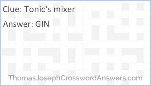 Tonic's mixer Answer