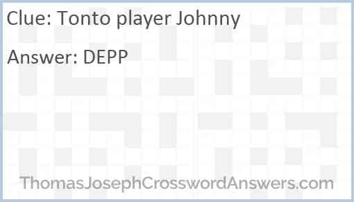 Tonto player Johnny Answer