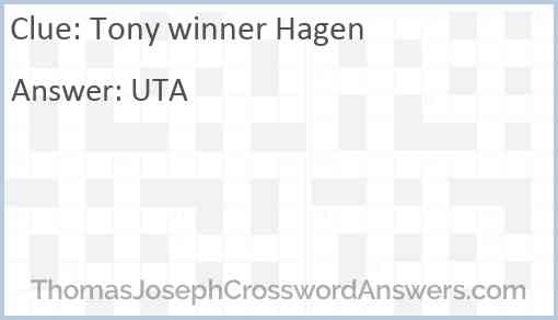 Tony winner Hagen Answer