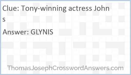 Tony-winning actress Johns Answer