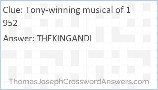 Tony-winning musical of 1952 Answer