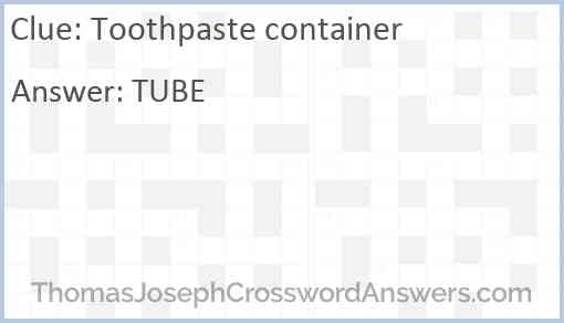 Toothpaste container Answer