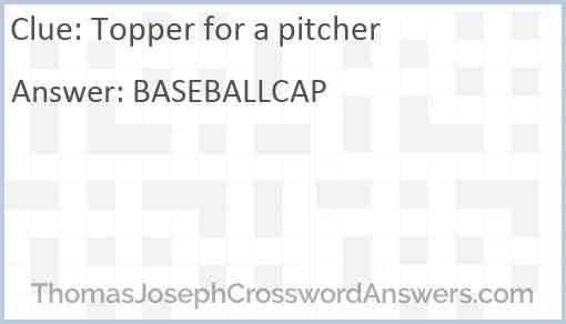 Topper for a pitcher Answer