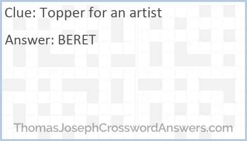 Topper for an artist Answer