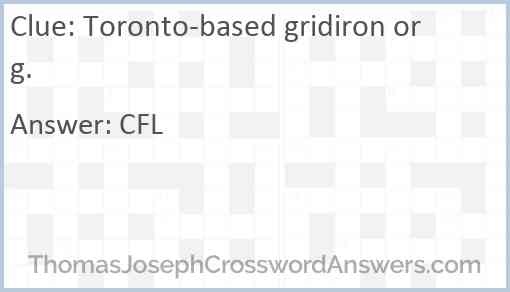 Toronto-based gridiron org. Answer