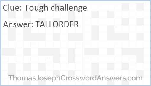 Tough challenge Answer