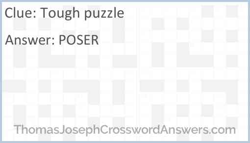 Tough puzzle Answer