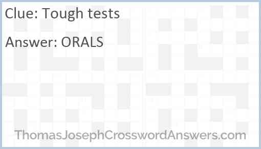 Tough tests Answer