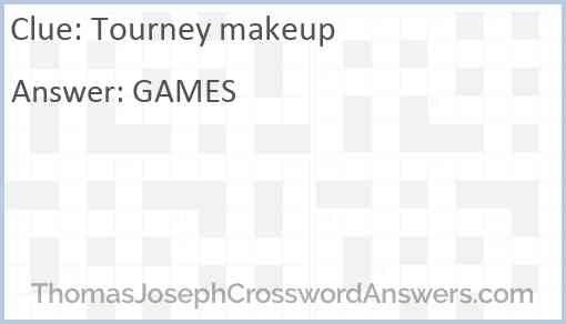 Tourney makeup Answer