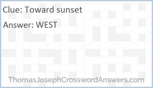Toward sunset Answer