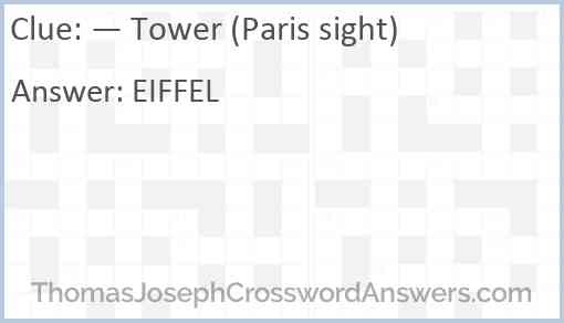 — Tower (Paris sight) Answer
