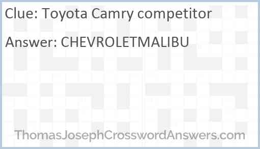 Toyota Camry competitor Answer